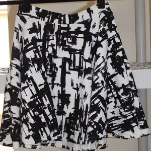 Black and White Skater Skirt